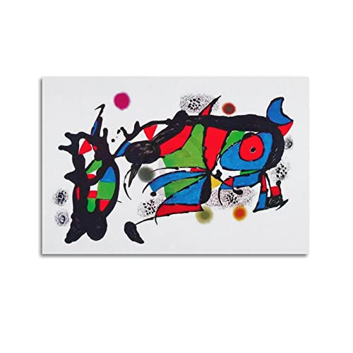 HAATTI Obra De Joan Miro von Joan Miro Surrealismus-Poster, Malerei auf Leinwand, Wandkunst, Scrollbild, Druck, Wohnzimmer, Wanddekoration, Häuser, 60 x 90 cm von HAATTI