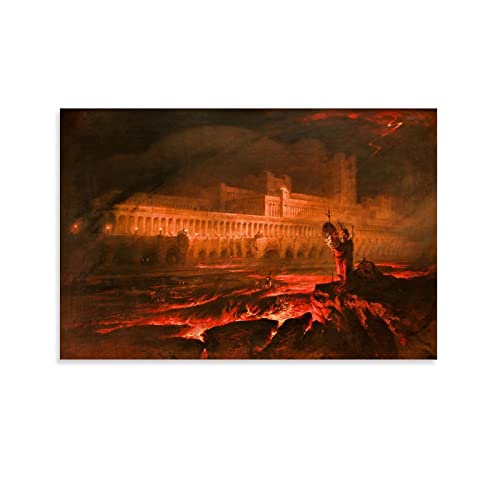 HAATTI Pandemonium-Posterdruck von John Martin, Kunstleinwand, Gemälde, Dekoration, Wanddruck, Fotogeschenke, Zuhause, moderne Dekorationen, 40 x 60 cm von HAATTI