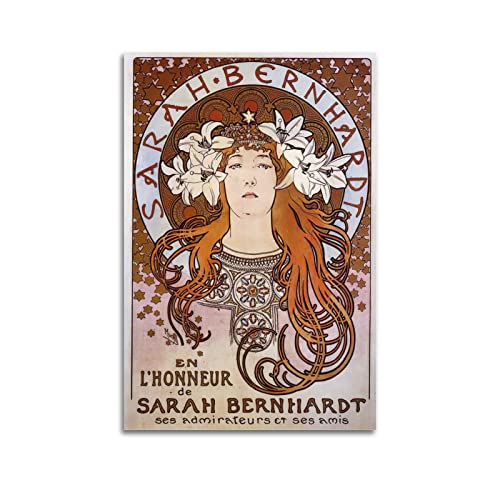 HAATTI Sarah Bernhardt von Alphonse Mucha Poster Leinwand Wandkunst Bild Drucke Hängende Foto Geschenkidee Dekor Heimkunst Kunstwerke 50 x 75 cm von HAATTI