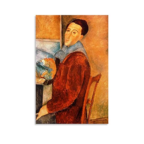 HAATTI Selbstporträt von Amedeo Modigliani Poster Leinwand Wandkunst Bild Drucke Hängende Foto Geschenkidee Dekoration Zuhause Kunstwerke 30 x 45 cm von HAATTI