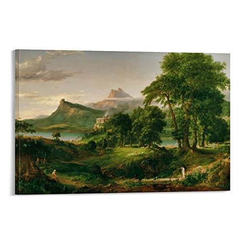 HAATTI The Course of Empire The Arcadian Or Pastoral State 1836 By Thomas Cole Poster Kunstwerke Leinwand Raum Ästhetische Wandkunst Drucke Home Modern Decor Geschenke 40 x 60 cm von HAATTI