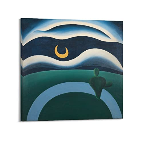 HAATTI The Moon by Tarsila Do Amaral Poster Wandkunst Geschenke Schlafzimmer Drucke Heimdekoration Hängendes Bild Leinwand Gemälde 40 x 40 cm von HAATTI
