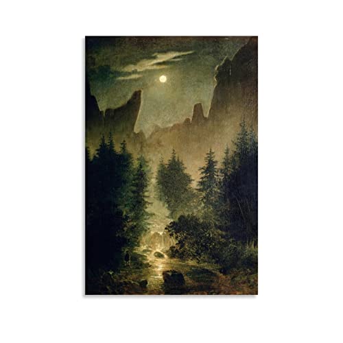 HAATTI Uttenwalder Grund von Caspar David Friedrich Poster Leinwand Wandkunst Dekoratives Schlafzimmer Modern Home Print Bild Kunstwerke 50 x 75 cm von HAATTI