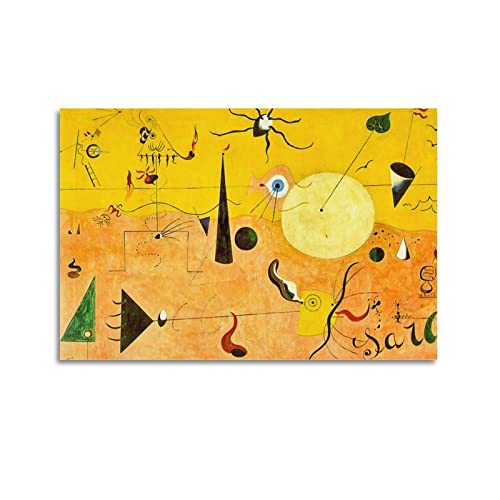 Joan Miro Surrealismus-Poster auf Leinwand, Wandkunstdruck, Geschenke, Foto, Bild, Gemälde, Raumdekoration, Heimdekoration, 60 x 90 cm von HAATTI