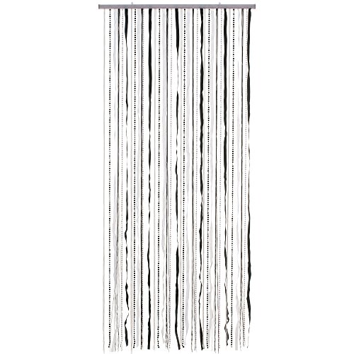 HAB & GUT -DV0281- Türvorhang Stoff/Pailletten, Schwarz/Weiss, 90 x 180 cm Perlenvorhang von HAB & GUT