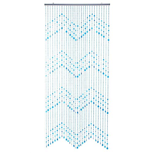 HAB & GUT -DV0183- Türvorhang KLUNKER Blau-Hellblau 90x200 Perlenvorhang von HAB & GUT