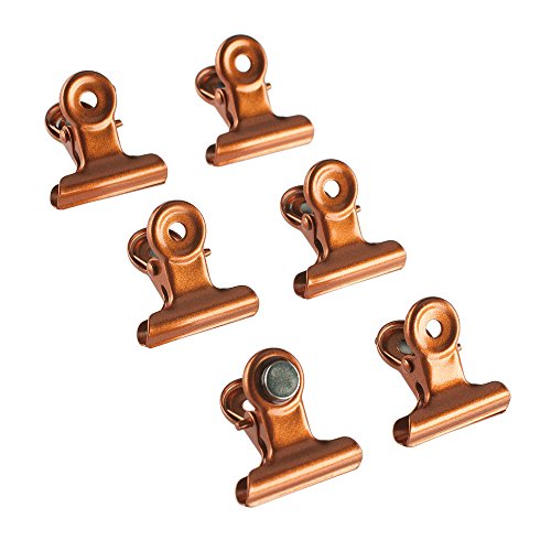 HAB & GUT -MC30202-6 Magnetklemmen 20 mm, mit Magnet ultra stark, Briefklemmer, Architektenklammer in KUPFER von HAB & GUT