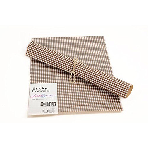 HAB & GUT -TS003- Selbstklebender Stoffbogen, Gingham/KARIERT, BRAUN - SCHWARZ, DIN A4, Stoff, Stoffabschnitte von HAB & GUT