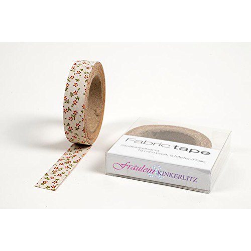 HAB & GUT -TT023V- selbstklebendes Stoffband Stofftape Blumen, BEIGE, Masking Tape, Washi Tape, Länge 5 m von HAB & GUT