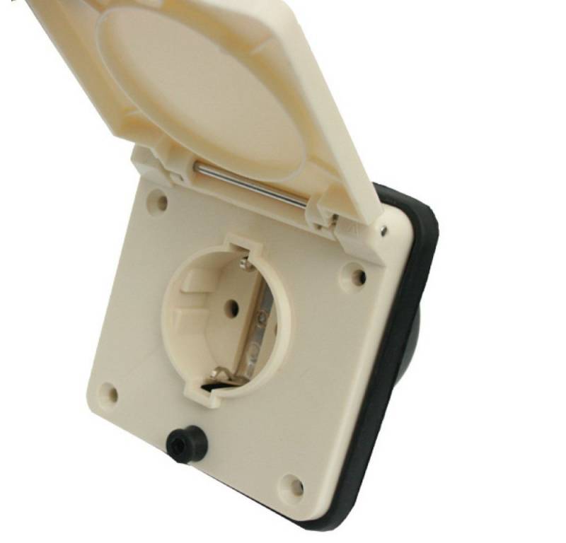 HABA B.V. Steckdose 220V Einspeisungssteckdose IP44 220V - 240V Schuko cremeweiß von HABA B.V.