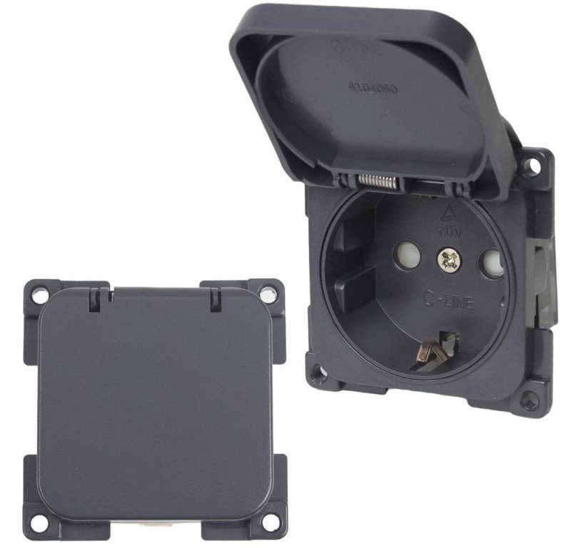 HABA B.V. Steckdose C-Line Presto Inprojal CBE Schuko Steckdose + Klappdeckel 220/230Volt von HABA B.V.
