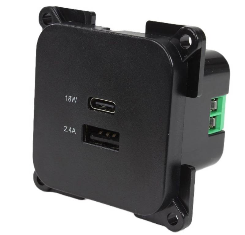 HABA B.V. Steckdose C-Line USB A und C Steckdose 12 / 24 Volt schwarz von HABA B.V.