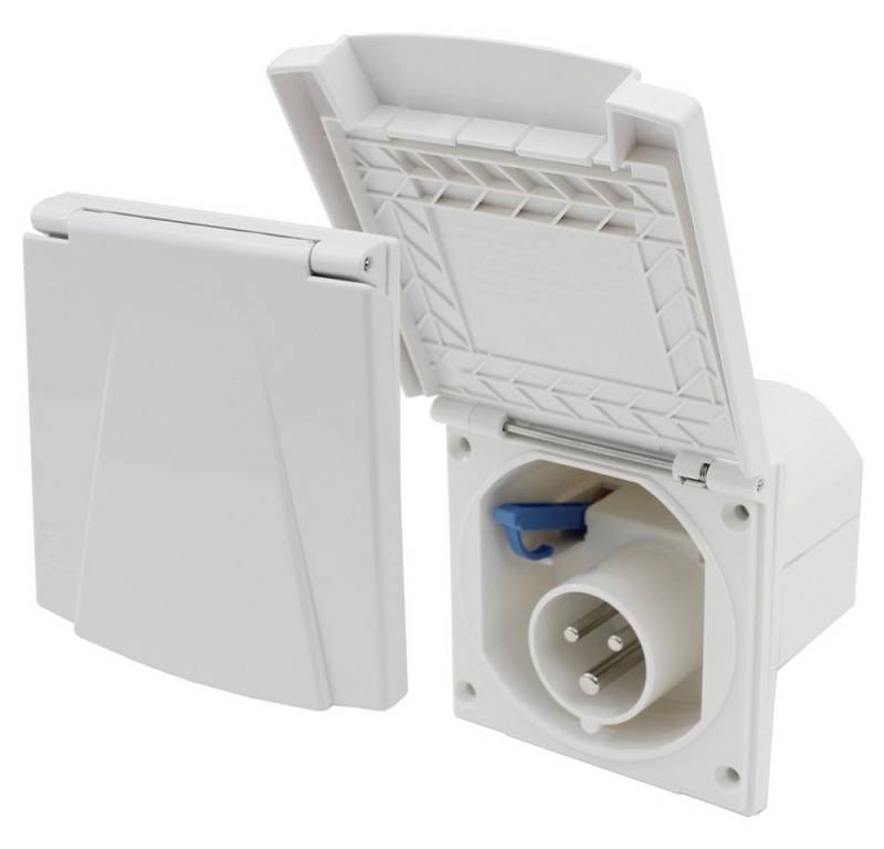 HABA B.V. Steckdose CEE Aussensteckdose IP44 220-240V weiß Raute von HABA B.V.
