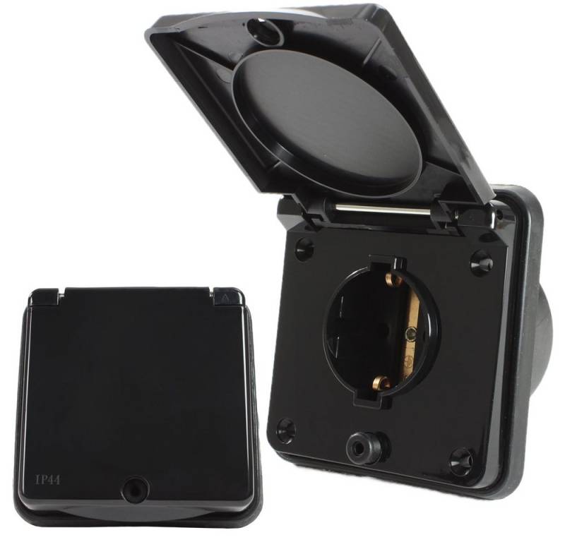 HABA B.V. Steckdose Einbausteckdose IP44 220V - 240V Schuko schwarz von HABA B.V.