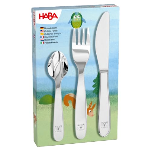 HABA Besteck Wald - Kinderbesteck aus Edelstahl mit Bär-Motiv – Set aus Gabel, Messer und Löffel – spülmaschinengeeignet – Ab 12 Monaten –2012819003 HABA Besteck Wald - Kinderbesteck aus Edelstahl mit Bär-Motiv – Set aus Gabel, Messer und Löffel – spülmaschinengeeignet – Ab 12 Monaten –2012819003 von HABA