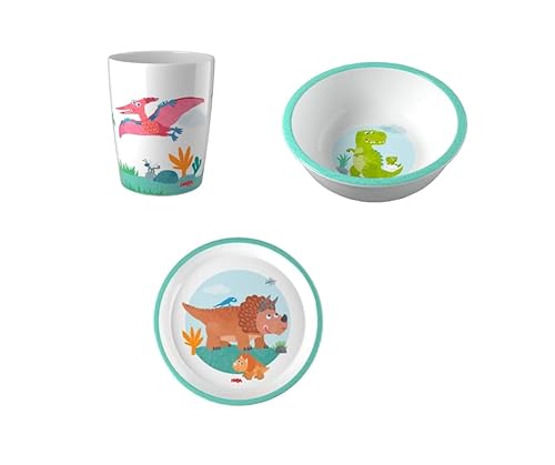 HABA Kinder-Geschirr-Set Dino – 3-teilig Becher, Teller, Schüssel – Spülmaschinengeeignet, rutschfest & robust – Ideal als Geschenk für kleine Dino-Fans ab 12 Monaten HABA Kinder-Geschirr-Set Dino – 3-teilig Becher, Teller, Schüssel – Spülmaschinengeeignet, rutschfest & robust – Ideal als Geschenk für kleine Dino-Fans ab 12 Monaten von HABA