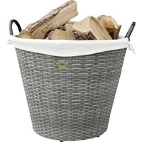 HABAU Feuerholzkorb, Grau | Beige, Rund, Durchmesser: 54 cm von HABAU