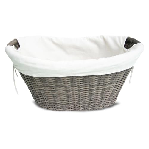 HABAU Feuerholzkorb mit waschbarem Stoffeinsatz, Holzkorb aus extrem robustem Polyethylen mit Metallrahmen - 63,5 x 44,5 x 30 cm von HABAU