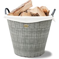 HABAU Holzkorb mit Stoffeinsatz, 42 cm, Grau, aus Polyethylen, mit Metallrahmen HABAU Holzkorb mit Stoffeinsatz, 42 cm, Grau, aus Polyethylen, mit Metallrahmen von HABAU