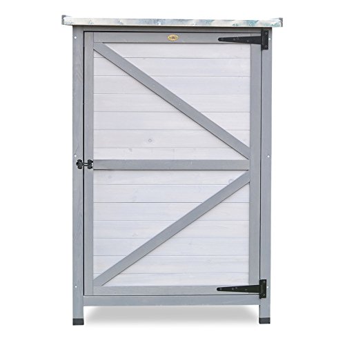 Habau Flachdach Gartenschrank, grau 3092 von HABAU