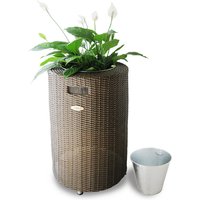 Pflanzsäule ''Miami'', aus Polyethylen, mit Zinkbehälter zum Pflanzen, 40 x 40 x 70 cm - Habau Pflanzsäule ''Miami'', aus Polyethylen, mit Zinkbehälter zum Pflanzen, 40 x 40 x 70 cm - Habau von HABAU