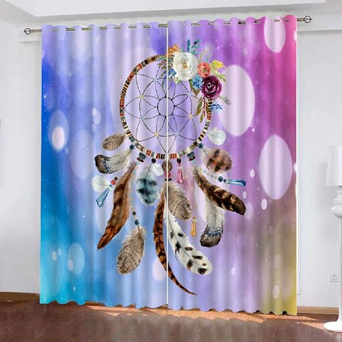 3D Traumfänger Vorhang Abdunkelnde Traumfänger Blumen Polyester Vorhänge mit ösen 2er Set Gardinen Blickdicht Verdunkelungs Geräuschreduzierung für Schlafzimmer Wohnzimmer B 220 X H 215 cm(Motiv 10-4) 3D Traumfänger Vorhang Abdunkelnde Traumfänger Blumen Polyester Vorhänge mit ösen 2er Set Gardinen Blickdicht Verdunkelungs Geräuschreduzierung für Schlafzimmer Wohnzimmer B 220 X H 215 cm(Motiv 10-4) von HABEAT