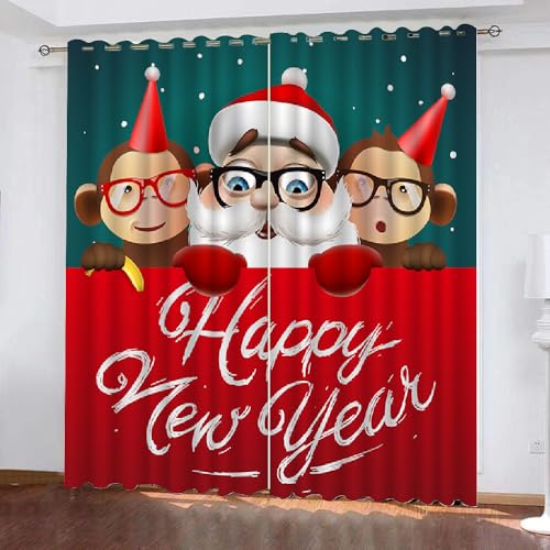 3D Weihnachtsthema Vorhänge Abdunkelnde Weihnachtsmann Kindervorhänge Vorhang mit ösen 2er Set Gardinen Blickdicht Verdunkelungs für Kinderzimmer Schlafzimmer Wohnzimmer B 110 X H 95 cm(Motiv 15-7) 3D Weihnachtsthema Vorhänge Abdunkelnde Weihnachtsmann Kindervorhänge Vorhang mit ösen 2er Set Gardinen Blickdicht Verdunkelungs für Kinderzimmer Schlafzimmer Wohnzimmer B 110 X H 95 cm(Motiv 15-7) von HABEAT