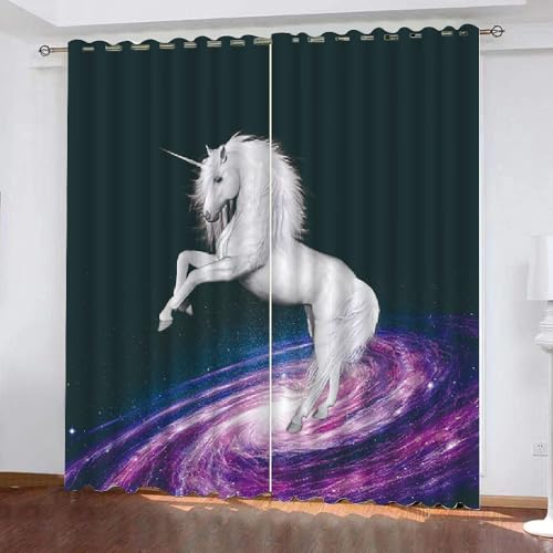 HABEAT 3D Einhorn Vorhang Abdunkelnde Sternenhimmel Polyester Vorhänge mit ösen 2er Set Gardinen Blickdicht Verdunkelungs Geräuschreduzierung für Schlafzimmer Wohnzimmer B 220 X H 215 cm(Motiv 9-5) HABEAT 3D Einhorn Vorhang Abdunkelnde Sternenhimmel Polyester Vorhänge mit ösen 2er Set Gardinen Blickdicht Verdunkelungs Geräuschreduzierung für Schlafzimmer Wohnzimmer B 220 X H 215 cm(Motiv 9-5) von HABEAT