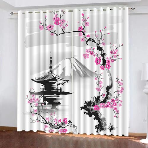 HABEAT 3D Japan Stil Vorhänge Abdunkelnde mit ösen 2 Stücks Gardinen Blickdicht Verdunkelungs Blumen Berge Kälteschutz Scheibengardinen für Junge Mädchen Schlafzimmer B 234 X H 183 cm(Motiv 18-3) HABEAT 3D Japan Stil Vorhänge Abdunkelnde mit ösen 2 Stücks Gardinen Blickdicht Verdunkelungs Blumen Berge Kälteschutz Scheibengardinen für Junge Mädchen Schlafzimmer B 234 X H 183 cm(Motiv 18-3) von HABEAT