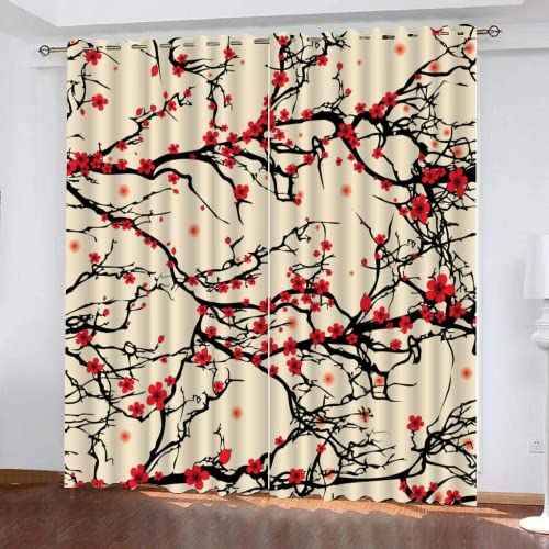 HABEAT 3D Kirschblüten Vorhang Abdunkelnde Japanischer Stil Polyester Vorhänge mit ösen 2er Set Gardinen Blickdicht Verdunkelungs Geräuschreduzierung für Schlafzimmer Wohnzimmer B 220 X H 215 cm HABEAT 3D Kirschblüten Vorhang Abdunkelnde Japanischer Stil Polyester Vorhänge mit ösen 2er Set Gardinen Blickdicht Verdunkelungs Geräuschreduzierung für Schlafzimmer Wohnzimmer B 220 X H 215 cm von HABEAT