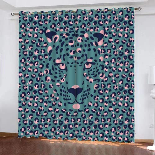 HABEAT 3D Leopard Vorhänge Abdunkelnde Abstrakt Leopardenmuster Kindervorhänge Vorhang mit ösen 2er Set Gardinen Blickdicht Verdunkelungs für Kinderzimmer Schlafzimmer Wohnzimmer B 150 X H 166 cm HABEAT 3D Leopard Vorhänge Abdunkelnde Abstrakt Leopardenmuster Kindervorhänge Vorhang mit ösen 2er Set Gardinen Blickdicht Verdunkelungs für Kinderzimmer Schlafzimmer Wohnzimmer B 150 X H 166 cm von HABEAT