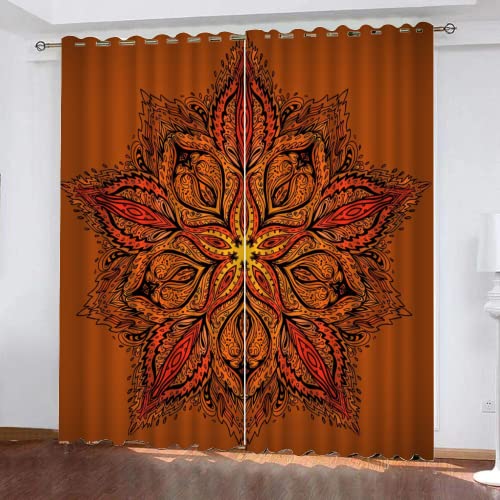 HABEAT 3D Mandala Gardinen Abdunkelnde Retro Bohemian Kindervorhänge Vorhang mit ösen 2er Set Vorhänge Blickdicht Verdunkelungs für Kinderzimmer Schlafzimmer Wohnzimmer B 140 X H 160 cm HABEAT 3D Mandala Gardinen Abdunkelnde Retro Bohemian Kindervorhänge Vorhang mit ösen 2er Set Vorhänge Blickdicht Verdunkelungs für Kinderzimmer Schlafzimmer Wohnzimmer B 140 X H 160 cm von HABEAT