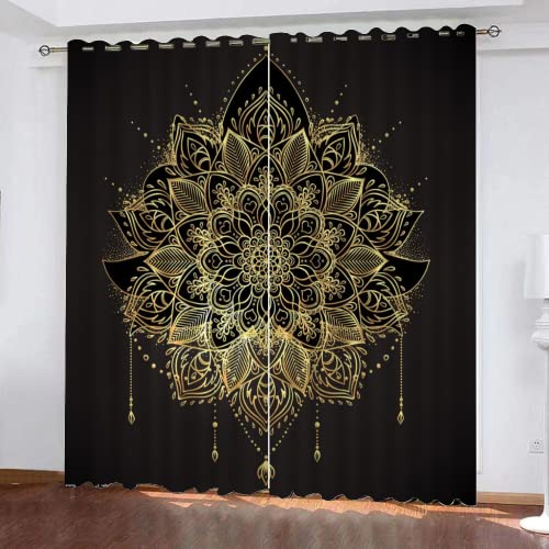 HABEAT 3D Mandala Vorhang Abdunkelnde Retro Bohemian Polyester Vorhänge mit ösen 2er Set Gardinen Blickdicht Verdunkelungs Geräuschreduzierung für Schlafzimmer Wohnzimmer B 220 X H 215 cm HABEAT 3D Mandala Vorhang Abdunkelnde Retro Bohemian Polyester Vorhänge mit ösen 2er Set Gardinen Blickdicht Verdunkelungs Geräuschreduzierung für Schlafzimmer Wohnzimmer B 220 X H 215 cm von HABEAT