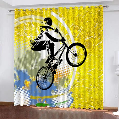 HABEAT 3D Mountainbiken Gardinen Abdunkelnde Fahrrad Kindervorhänge Vorhang mit ösen 2er Set Vorhänge Blickdicht Verdunkelungs für Kinderzimmer Schlafzimmer Wohnzimmer B 140 X H 160 cm(Motiv 16-1) HABEAT 3D Mountainbiken Gardinen Abdunkelnde Fahrrad Kindervorhänge Vorhang mit ösen 2er Set Vorhänge Blickdicht Verdunkelungs für Kinderzimmer Schlafzimmer Wohnzimmer B 140 X H 160 cm(Motiv 16-1) von HABEAT