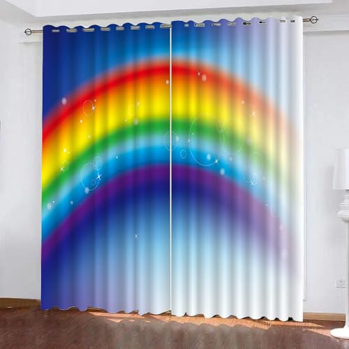 HABEAT 3D Regenbogen Vorhänge Abdunkelnde Regenbogen Kindervorhänge Vorhang mit ösen 2er Set Gardinen Blickdicht Verdunkelungs für Kinderzimmer Schlafzimmer Wohnzimmer B 150 X H 166 cm(Motiv 17-8) HABEAT 3D Regenbogen Vorhänge Abdunkelnde Regenbogen Kindervorhänge Vorhang mit ösen 2er Set Gardinen Blickdicht Verdunkelungs für Kinderzimmer Schlafzimmer Wohnzimmer B 150 X H 166 cm(Motiv 17-8) von HABEAT