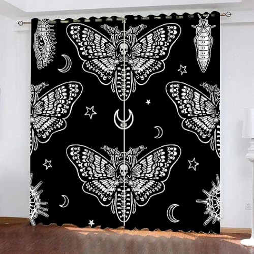 HABEAT 3D Schmetterling Vorhang Abdunkelnde Schädel Polyester Vorhänge mit ösen 2er Set Gardinen Blickdicht Verdunkelungs Geräuschreduzierung für Schlafzimmer Wohnzimmer B 220 X H 215 cm(Stil 11-4) HABEAT 3D Schmetterling Vorhang Abdunkelnde Schädel Polyester Vorhänge mit ösen 2er Set Gardinen Blickdicht Verdunkelungs Geräuschreduzierung für Schlafzimmer Wohnzimmer B 220 X H 215 cm(Stil 11-4) von HABEAT