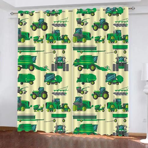 HABEAT 3D Traktor Gardinen Abdunkelnde Traktor Kindervorhänge Vorhang mit ösen 2er Set Vorhänge Blickdicht Verdunkelungs für Kinderzimmer Schlafzimmer Wohnzimmer B 200 X H 160 cm（Motiv 10-2） von HABEAT
