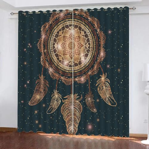 HABEAT 3D Traumfänger Vorhang Abdunkelnde Traumfänger Polyester Vorhänge mit ösen 2er Set Gardinen Blickdicht Verdunkelungs Geräuschreduzierung für Schlafzimmer Wohnzimmer B 220 X H 215 cm(Stil 19-5) HABEAT 3D Traumfänger Vorhang Abdunkelnde Traumfänger Polyester Vorhänge mit ösen 2er Set Gardinen Blickdicht Verdunkelungs Geräuschreduzierung für Schlafzimmer Wohnzimmer B 220 X H 215 cm(Stil 19-5) von HABEAT