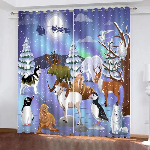 HABEAT 3D Weihnachten Gardinen Abdunkelnde Winterthema Kindervorhänge Vorhang mit ösen 2er Set Vorhänge Blickdicht Verdunkelungs für Kinderzimmer Schlafzimmer Wohnzimmer B 200 X H 160 cm(Motiv 17-2) HABEAT 3D Weihnachten Gardinen Abdunkelnde Winterthema Kindervorhänge Vorhang mit ösen 2er Set Vorhänge Blickdicht Verdunkelungs für Kinderzimmer Schlafzimmer Wohnzimmer B 200 X H 160 cm(Motiv 17-2) von HABEAT