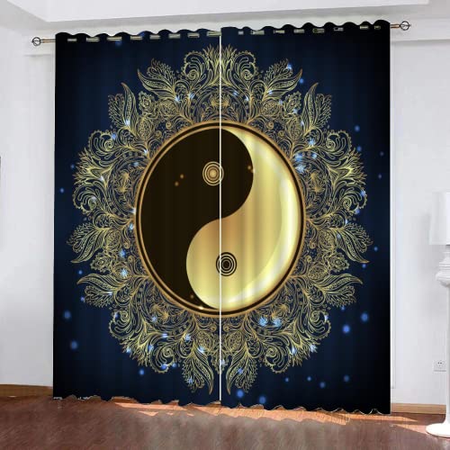 HABEAT 3D Yin Yang Vorhang Abdunkelnde Retro Bohemian Polyester Vorhänge mit ösen 2er Set Gardinen Blickdicht Verdunkelungs Geräuschreduzierung für Schlafzimmer Wohnzimmer B 220 X H 215 cm HABEAT 3D Yin Yang Vorhang Abdunkelnde Retro Bohemian Polyester Vorhänge mit ösen 2er Set Gardinen Blickdicht Verdunkelungs Geräuschreduzierung für Schlafzimmer Wohnzimmer B 220 X H 215 cm von HABEAT