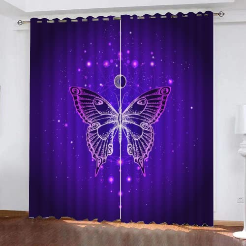 HABEAT Schmetterling Vorhang Abdunkelnde Böhmischer Sternenhimmel Polyester Vorhänge mit ösen 2er Set Gardinen Blickdicht Verdunkelungs Geräuschreduzierung für Schlafzimmer Wohnzimmer B 220 X H 215 cm HABEAT Schmetterling Vorhang Abdunkelnde Böhmischer Sternenhimmel Polyester Vorhänge mit ösen 2er Set Gardinen Blickdicht Verdunkelungs Geräuschreduzierung für Schlafzimmer Wohnzimmer B 220 X H 215 cm von HABEAT