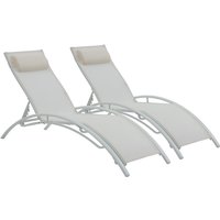 Sonnenliege aus Aluminium 'Beauty' - Phoenix - Ecru - 2er-Set von HABITAT ET JARDIN
