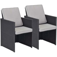 Habitat Et Jardin - 2er Set Chicago Sessel - Atlanta - Schwarz von HABITAT ET JARDIN