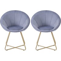Habitat Et Jardin - 2er-Set Esszimmerstühle aus Samt Rosalie - Grau von HABITAT ET JARDIN