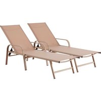 2er-Set Sonnenliegen aus Metall 'Farniente - Braun von HABITAT ET JARDIN