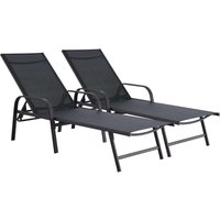 2er-Set Sonnenliegen aus Metall 'Farniente - Schwarz von HABITAT ET JARDIN