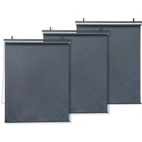 3er-Set ausziehbare Markisen aus Metall - 124,5 x 225 cm - Anthrazitgrau von HABITAT ET JARDIN