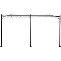 Habitat Et Jardin - Anbaupergola gebogen aus Metall - 3 x 4 m - Grau von HABITAT ET JARDIN