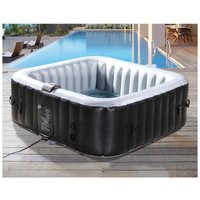 Aufblasbarer Whirlpool Nice aus PVC - 6 Plätze - Grau/Schwarz von HABITAT ET JARDIN