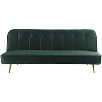 Bettsofa mit Schlaffunktion aus dunkelgrünem Samt James - 180 x 83 x 75 cm -3-Sitzer-Sofa von HABITAT ET JARDIN